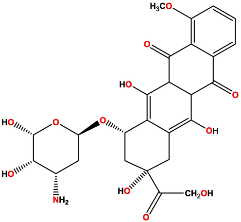 Structure 2D of doxorubicin as control compound used in QSAR study.