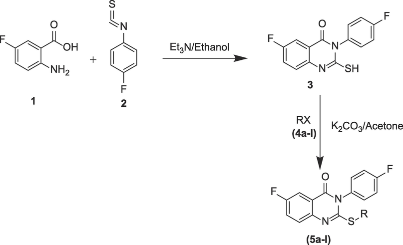 Route of synthesis for final target compounds (5a-l).