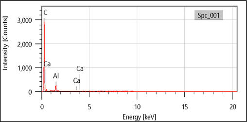 EDS spectrum of raw chitin.