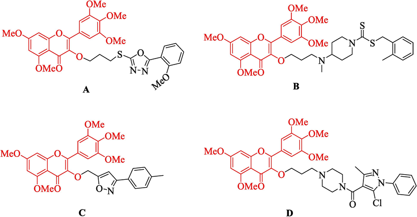 Structures of myricetin derivatives previously reported by our group.