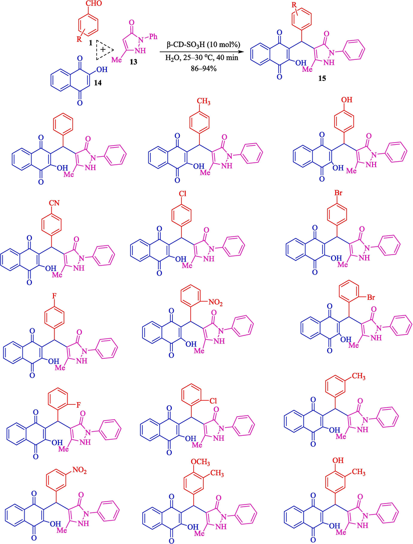 Synthesis of benzylpyrazolyl naphthoquinones.