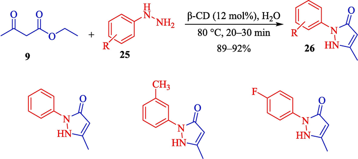 Synthesis of pyrazolones derivates 26.