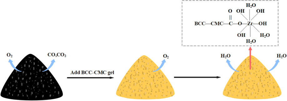 The physical inhibition mechanism of BCC-CMC gel.