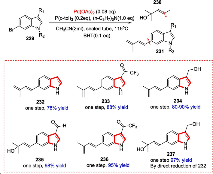 TMC-205 analogues and their yields.