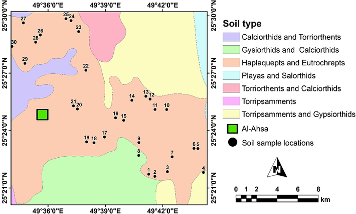 Soil types in Al Ahsa Oasis.