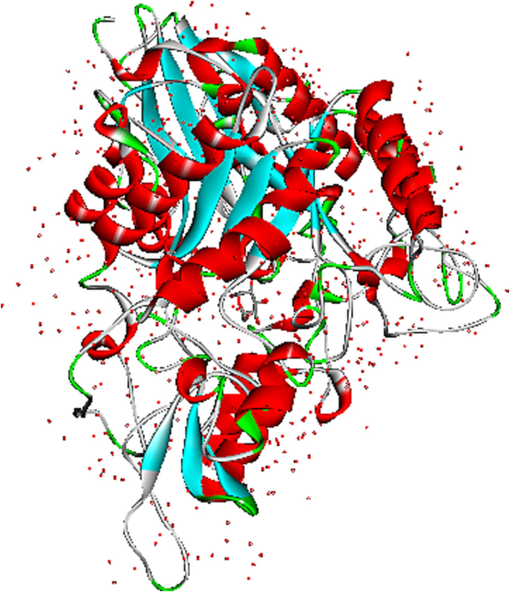 The crystal structure of the studied receptor (PDB: 3a4a).