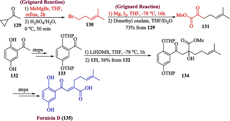 Synthesis of fornicin D 135.