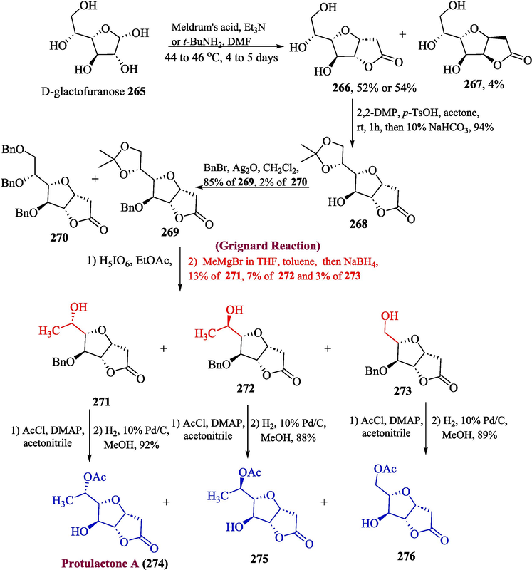 Synthesis of protulactone A 274 via Grignard reaction.