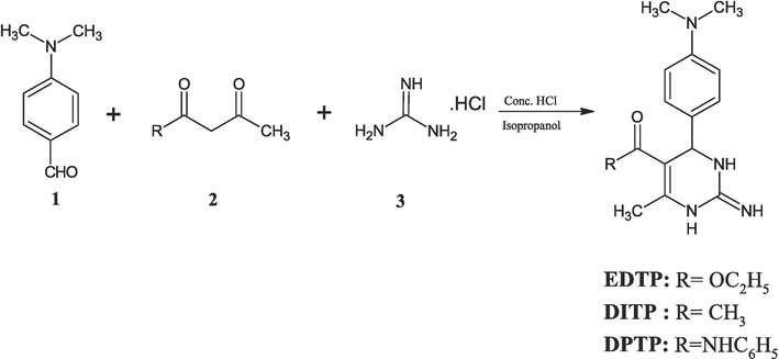 Synthesis of EDTP, DITP and DPTP.