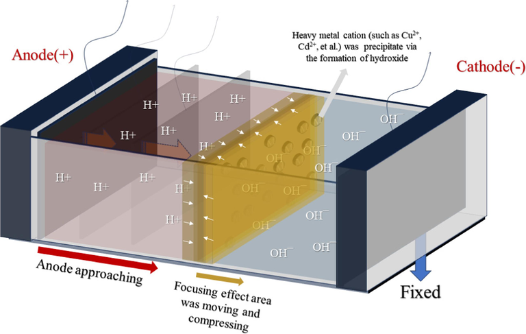 Schematic of approaching anode for EK remediation.