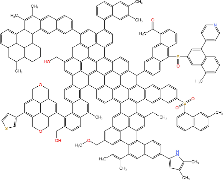 Planar molecular structure of LH coal.