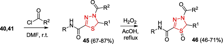 Synthesis of dihydro-1,3,4-thiadiazoles.