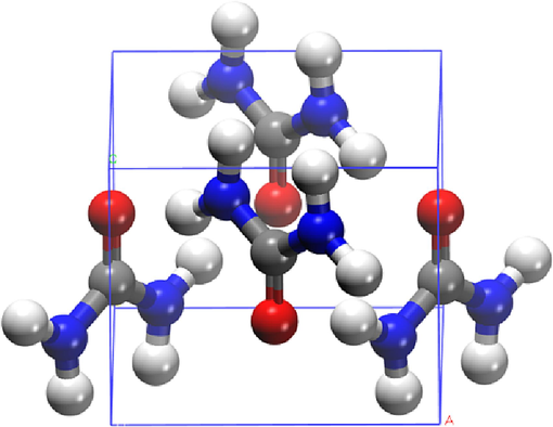 Molecular structure of urea.