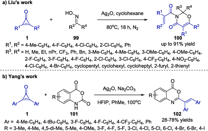 Ag-catalyzed synthesis of oxazinones and benzoxazin-4-ones.