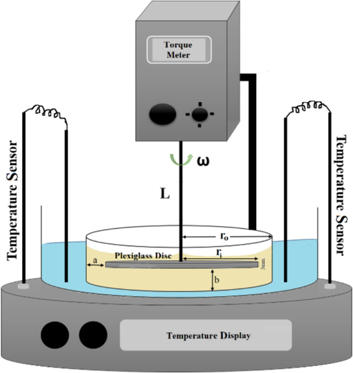 Schematic of torque meter equiped with rotating disc.