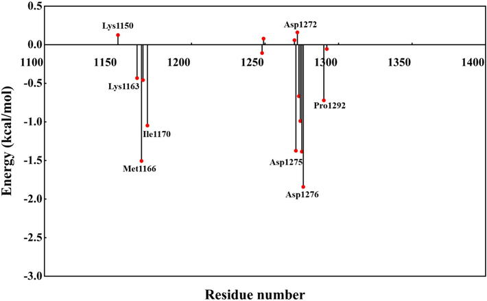 Amino acid decomposition binding free energy.